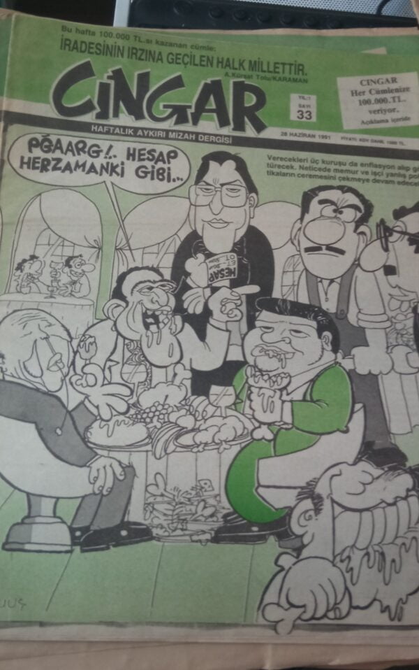 CINGAR Haftalık Aykırı Mizah Dergisi-33-28 HAZİRAN 1991