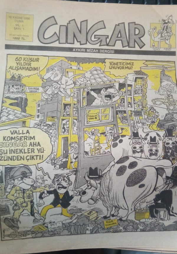 CINGAR Haftalık Aykırı Mizah Dergisi-Sayı 1-16 Kasım 1990