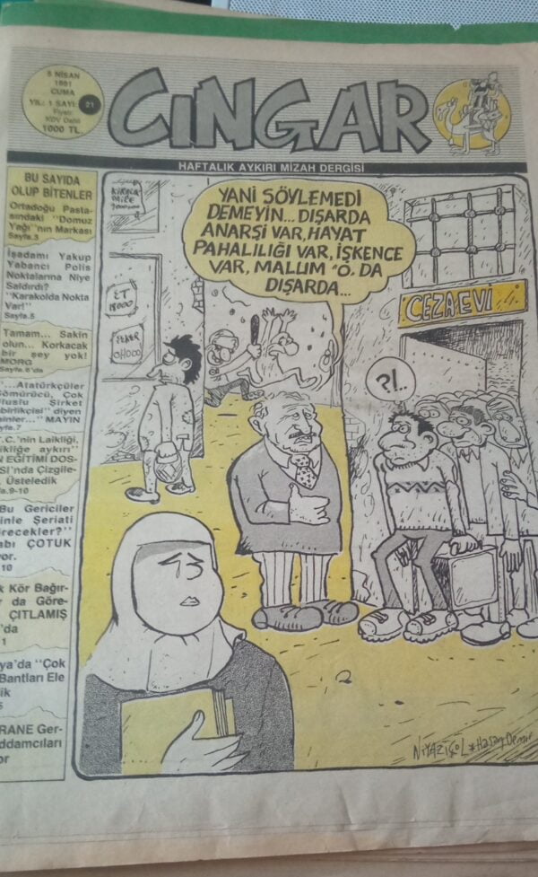 CINGAR Haftalık Aykırı Mizah Dergisi-Sayı 21-5 NİSAN 1991