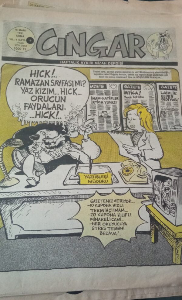 CINGAR Haftalık Aykırı Mizah Dergisi-S.18-15 Mart 1991
