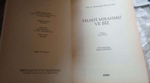 Felsefi Mirasımız ve Biz/Muhammed Abid El Cabiri - Görsel 2
