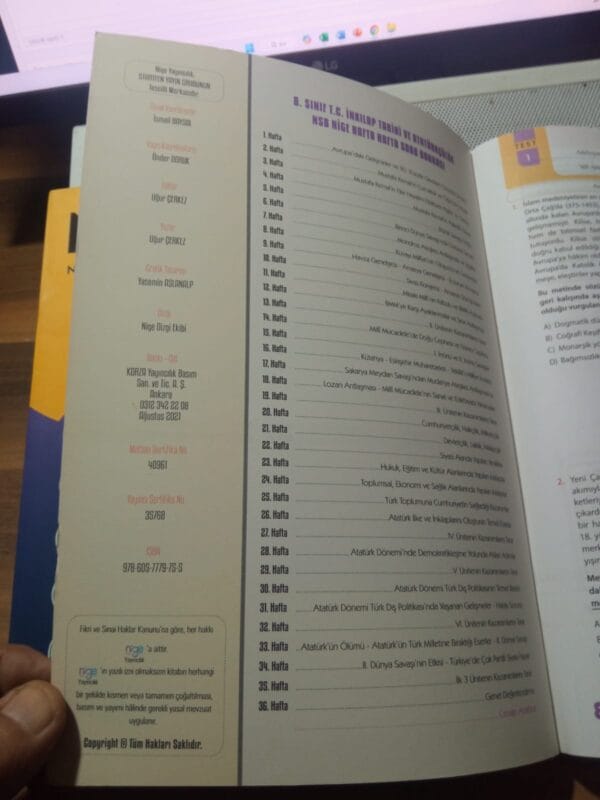 NİGE 8.SINIF T.C.İNKILÂP TARİHİ DERS ANLATIM FÖYLERİ(NDF) ve HAFTA HAFTA SORU BANKASI(NSB)-2 Kitap/Uğur ÇERKEZ - Görsel 3