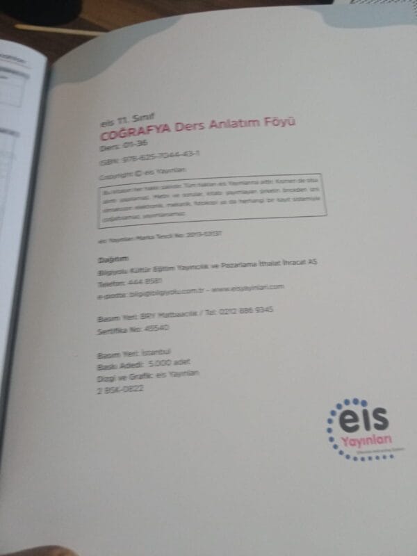 eis Yayınları 11.SINIF COĞRAFYA DERS ANLATIM FÖYÜ VE SORU BANKASI(2 KİTAP) - Görsel 3